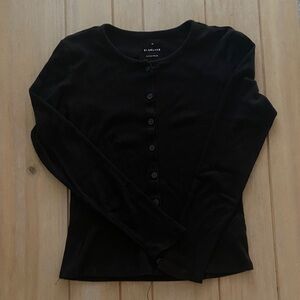 The Vintage Rib Cardigan - Black | xs